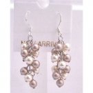 ERC453  Ivory Pearls Champagne Pearls Earrings Grape Style Genuine Swarovski Pearls Earrings