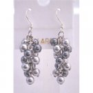 ERC450  Grey Pearls Earrings Lite & Dark Grey Pearls Earrings Swarovski Lite & Dark
