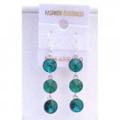 ERC427  Emerald Green Swarovski Round Crystals 10mm Dangle Earrings w/ Genuine Sterling Silver