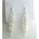 ERC349  Clear Crystals Bunches Beads Dangling Earrings