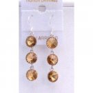 ERC426  Colorado Crystals Dangle Earrings Round Crystals 10mm w/ Genuine Sterling Silver