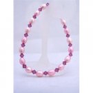 TB626  Pink Fuschia Freshwater Pearls Rice Shaped w/ Genuine Swarovski Fuschia Crystals Bracelet