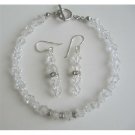 TB416  Clear Swarovski Irridscent Crystals Bridal Bracelet & Earrings Set w/ Genuine Swarovski