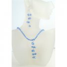 BRD491 Swarovski Crystals Jewelry AB Sapphire Swarovski Crystals Danglng Drop Necklace