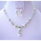 BRD497  CANTALOUPE Swarovski Crystals Round Beads w/ White Pearls & Silver Sparkling Rondells