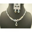BRD422  Sparkling AB Genuine Swarovski Crystals w/ AB Swarovski Crystals Teardrop & Earrings