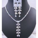 BRD419  AB Crystals Swarovski AB Crystals Danglng Drop Necklace And Earrings Jewelry Set