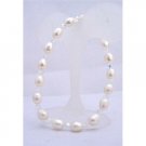 TB623  Freshwater Pearls Stretchable Bracelet w/ Swarovski AB Crystals Cream Freshwater Pearls