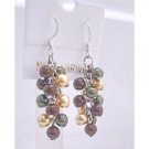 ERC448  Swarovski Pearls Earrings Grape Style Pearls Sterling Silver Earrings
