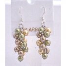 ERC454  Bunch Pearls Earrings Genuine Swarovski Pearls Earrings Sterling Silver Earrings