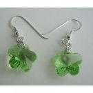 ERC201  Flower Crystals Sterling Silver Earrings Swarovski Peridot Crystals Flower Earrings
