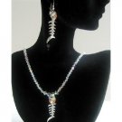 NSC421  Genuine AB Crystals Swarovski AB Crystals Pendant Necklace Set