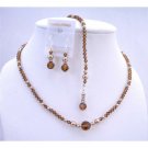 NSC602  Back Drop Crystals Pearls Necklace Jewelry Set Genuine Swarovski Crystals & Pearls