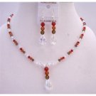 BRD601  Tricolor Crystals Custom Bridemaids Jewelry Set Genuine Swarovski Crystals Handmade Jewelry