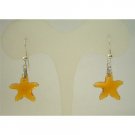 ERC276  Topaz Starfish Crystals Jewelry Sterling Silver Earrings