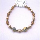 TB397  Irridescent Crystals Wedding Bracelet Espresso Crystals Dorado Smoked Topaz