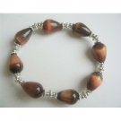 TB568  Brown Teardrop Stretchable Bracelet Classy Brown Cat Eye Stretchable Bracelet