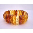 TB587  Amber Natural Color Stretchable Bracelet Simulated Amber Oval Beads Stretchable Bracelet