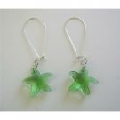 ERC381  Star Fish Peridot Crystals Sterling Silver Hoop Earrings