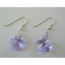ERC389  Sterling Silver French Wire Earrings Amethyst Flower Earrings