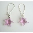 ERC345  Amethyst Star Fish Sterling Silver Hoop Earrings