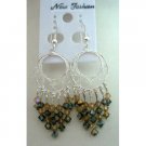 ERC173 Smoked Topaz & Toback Crystals w/ Sterling Silver 92.5 Round Chandelier Earrings
