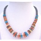 N298  Multi Rings Black Pearls Choker Necklace 18 Inches