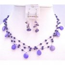 NS319  Amethyst Fabulous Necklace Set Purple Shall Amethyst Nuggets & Fancy Beads Jewelry Set
