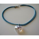N590  Romantic Jewelry Swarovski AB 28mm Heart Crystals Necklace