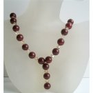 N531  Handcrafted Custom Jewelry Carnelian Beads w/Swarovski Ceylon Beaded Crystals Necklace