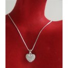 N709  Heart Pendant Necklace Sparkling Bling Heart Pendant Necklace