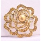 B264  Copper Brooch Rose Brooch Multi Round Rose Brooch Wedding Sparkling Brooch