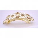 HA501Smoked Topaz Crystals Hair Barrette Bridal Hair Jewlery Clear Crystals Bridal Hair Barrette