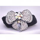HA462  Fancy Hair Rubber Band Bow FUlly Encrusted Cubic Zircon w/ Velvet Strong Hair Band