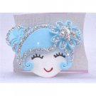 HA463 Metal Aquamarine Doll Face Hair Band Decorated w/ Simulated Diamond Hand Painted