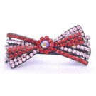 HA459  Siam Red Rhinestones & Rosaline Prom Hair Barretted Gogeou Hair Clip