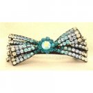 HA456  Wedding Hair Accessory Bridal Hair Barretted Sapphire Aquamarine Blue Zirconia