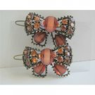 HA002  Rust Brown Sleek Hair Clip Bow Hair Clip Accessories