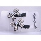 HA406  Beautiful Bow Hair Clamp Clip Encrusted w/ Cubic Zircon Sparkling Hair Clamps Clip