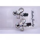 HA054  Sparkling Simulated Diamond Bow Hair Clamp Clip