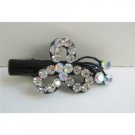 HA311  Simulated Diamond Flower Hair Clamps Clip Sleek & Sparkling Clamps