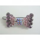 HA131  Crystals Bow Bridal Barrette Hair Clip Genuine Swarovski Austrian Crystals Clip