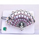 HA220  Amethyst Crystals Light & Dark w/ Clear Crystals Clip