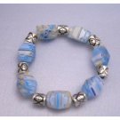 TB286  Beautiful Shades Of Blue Millefiori Stretchable Bracelet