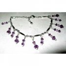 TB206  Amethyst Swarovski Crystals light and dark mix match dangling