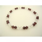 TB317  Swarovski Crystals Jewelry Amethyst & AB Crystals Stretchable Bracelet