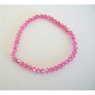 TB315Pink Crystals Stretchable Bracelet Genuine Swarovski AB Fuschia Pink Crystals Bracelet