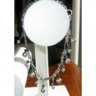 TB202  Vintage Style Light Grey Pearls Hanging Bracelet