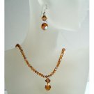 BRD369 Swarovski Crystals w/Swarovski Topaz AB Topaz and Copper Crystals Cute Dangling