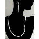 BRD367 Exclusive Jewelry Swarovski Chalk & AB Chalk Sterling Silver Earrings & Necklace